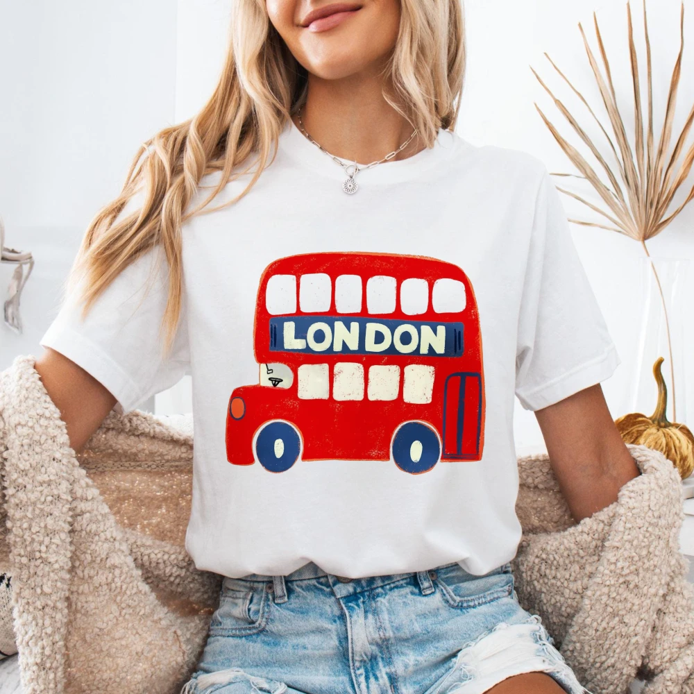 Women'S Fashion London - 재미있는 레드 더블 데커 버스 그래픽
