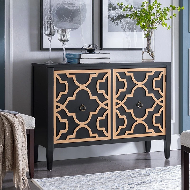 

Light luxury solid wood decorative cabinet European living room storage side cabinet foyer floor cabinet entrance furniture