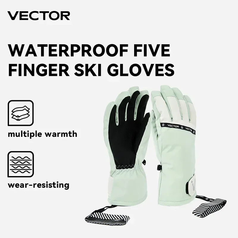 Manoplas de algodón Extra gruesas para hombre y mujer, guantes de esquí para Snowboard, nieve, deportes de invierno, cálidos, impermeables, a prueba de viento, esquí de piel sintética, 3M