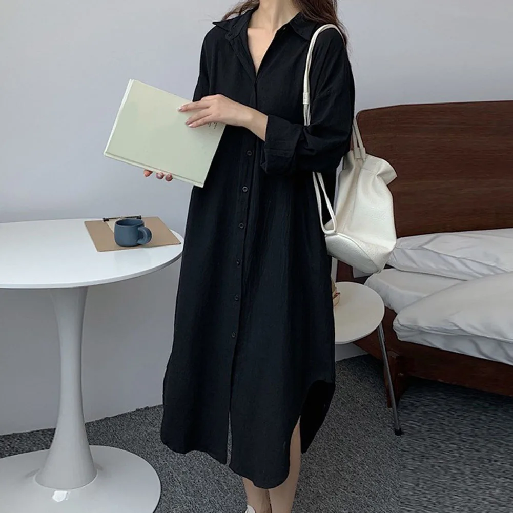 เดรสฤดูใบไม้ร่วง เดรสวันหยุดพักผ่อน เดรสใส่ได้ทุกวัน เดรสแขนยาว เดรสฤดูใบไม้ผลิ ผ้ามีความยืดหยุ่นเล็กน้อย เหมาะสำหรับเพศหญิง