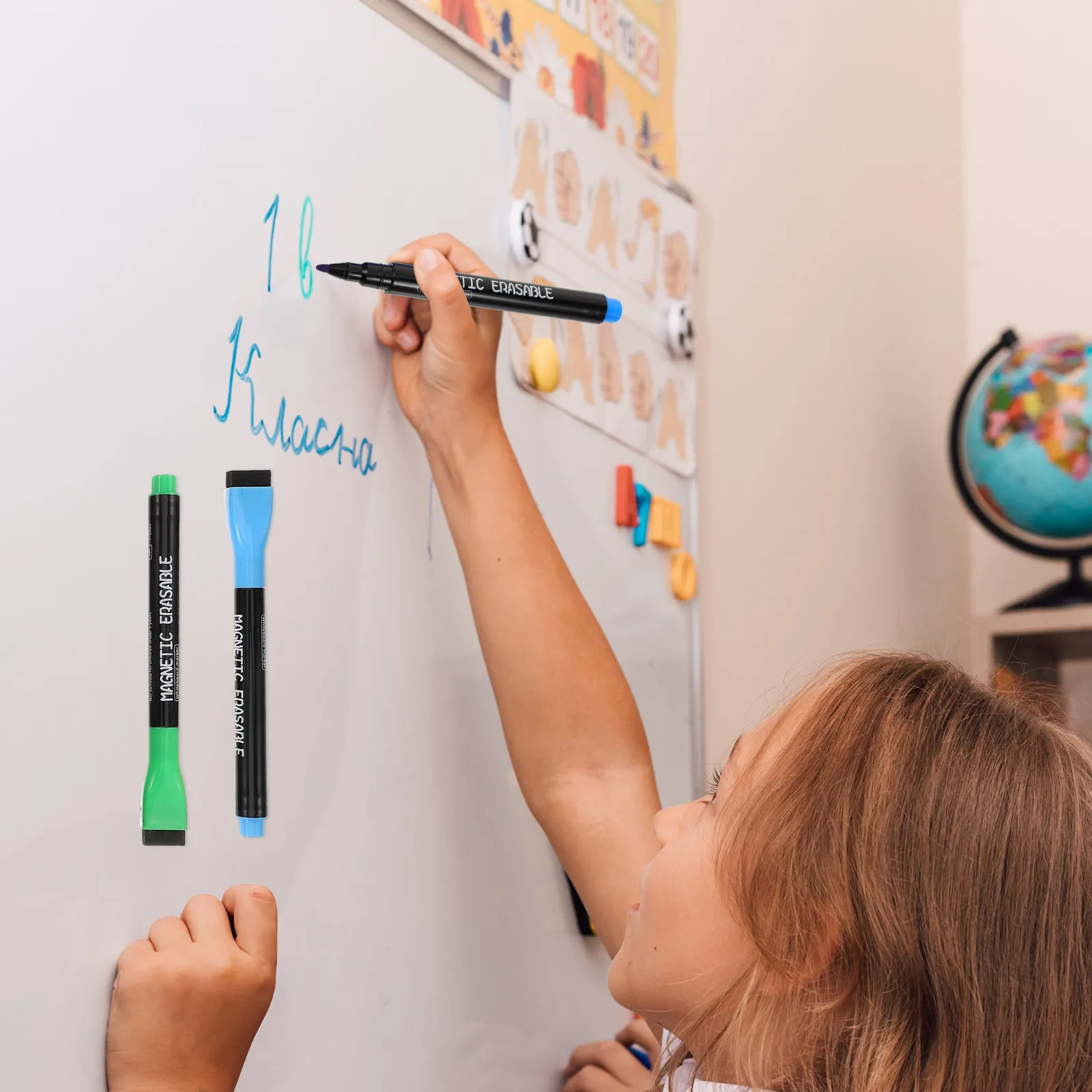 

Набор магнитных маркеров для сухого стирания, цветные маркеры для белой доски, стираемые, с тонким наконечником, для класса, офиса, дома, письма