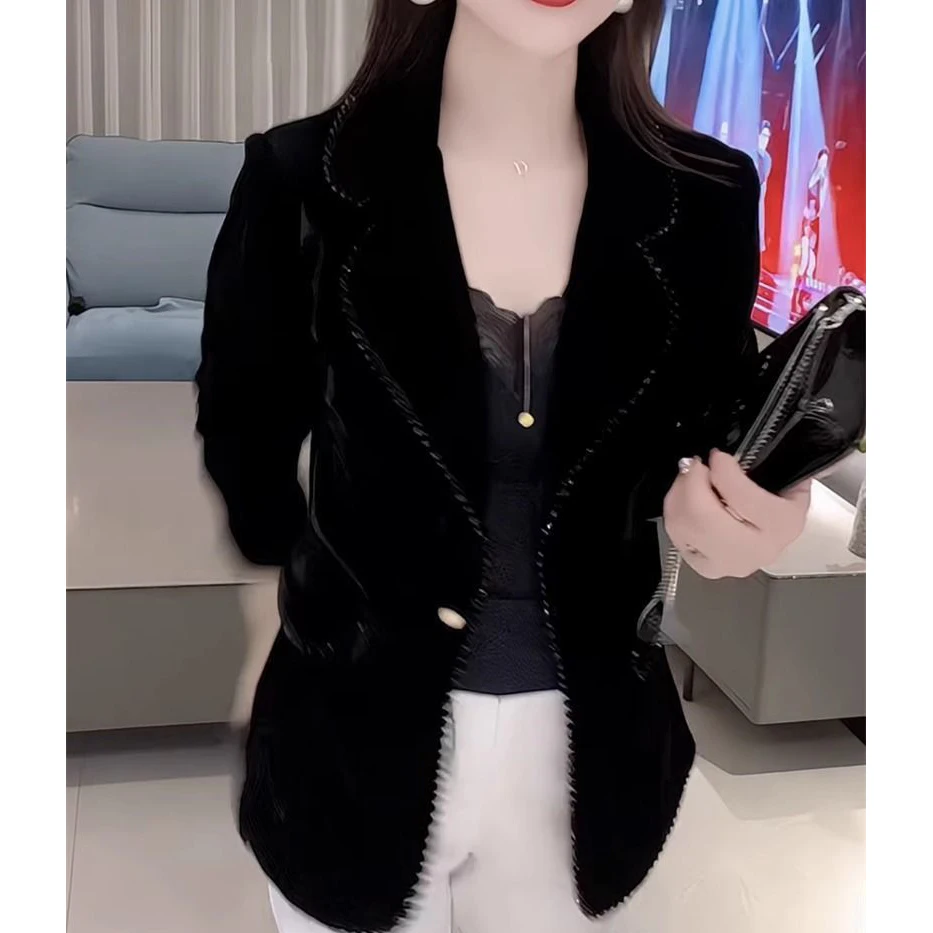 2026 Spring Autumn New Chic Blazer Jacket Outwear Women's Slimming Fashion High-End Sense Exquisite Fashion Coat Tops