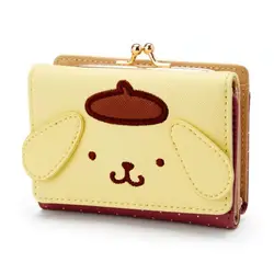 Sanrio PomPomPurin Wallet Kawaii Hello Kitty My Melody Kuromi Bag Casual Fashion PU Leather Wallet Cute Card Bags Birthday Gifts