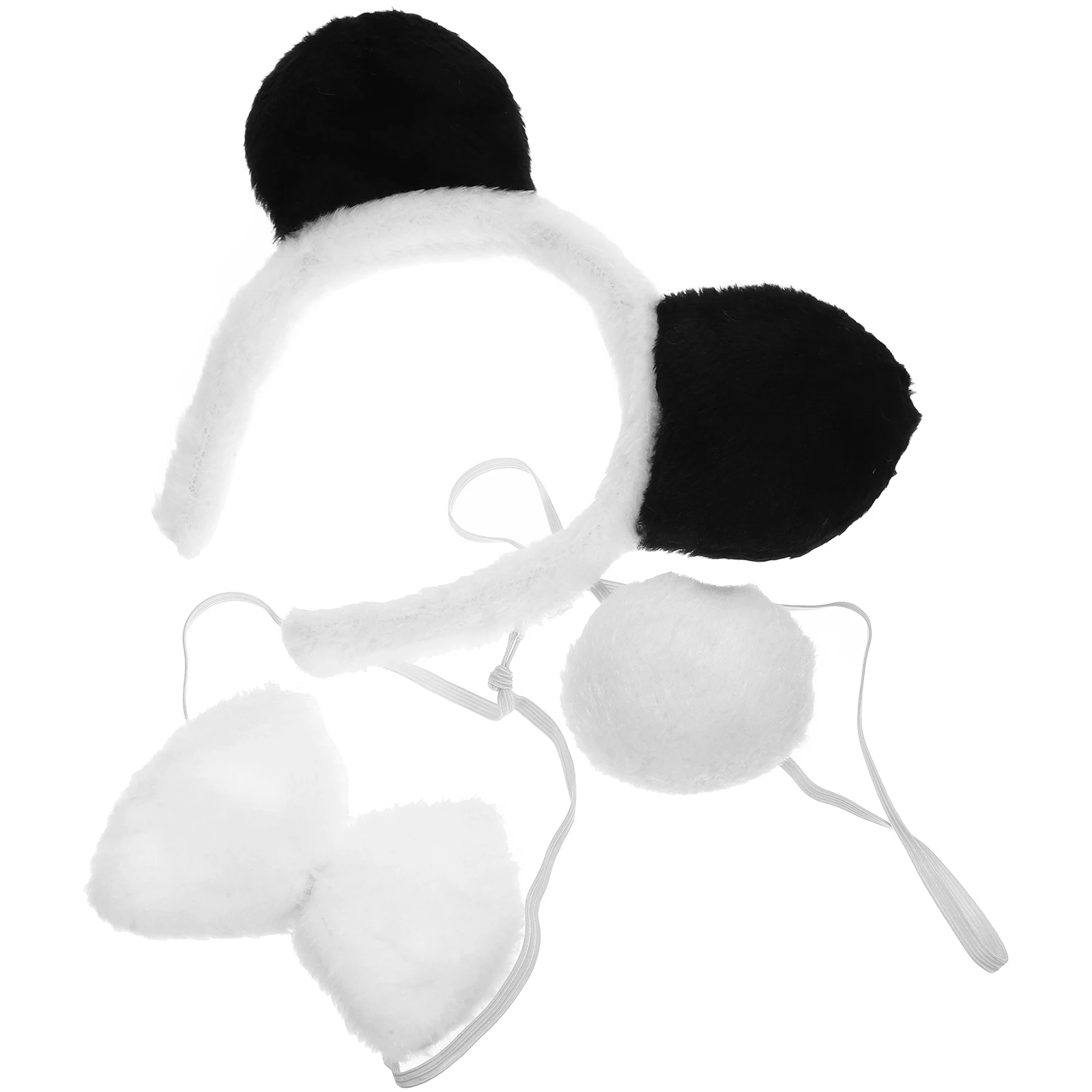 

Panda Ear Headband Hair Hoop Artificial Tail 1 Pc Kids Costume Party Headdress Cosplay Supplies Panda