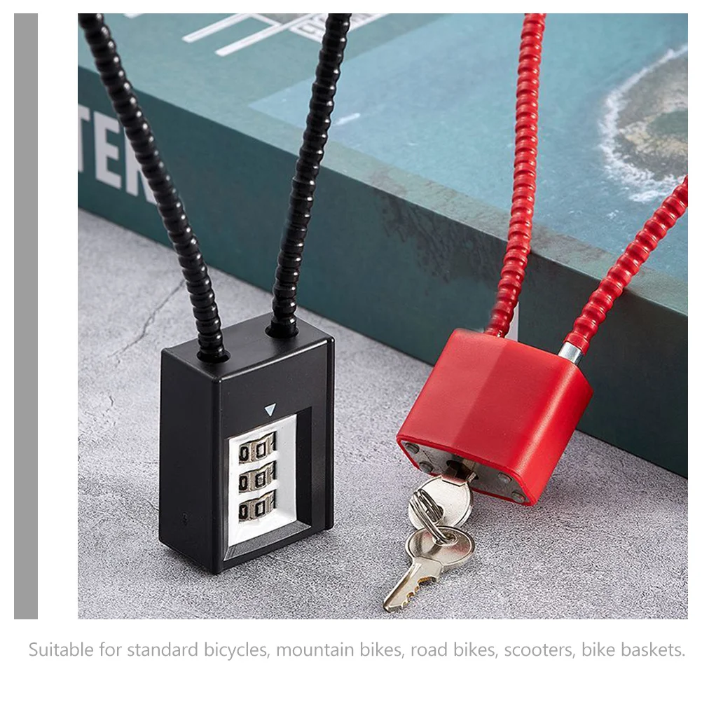 

2Pcs Steel Wire Lock Metal Cable Lock for Bike Motorcycle Anti-Theft Security Locking Device for Basket Cabinet Scooter Stroller