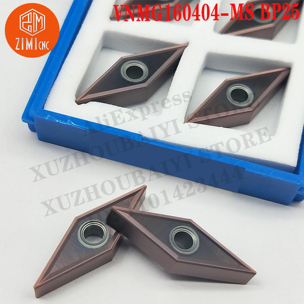 VNMG160404-MS BP25 internal steel parts Processing Metal Lathe Tools Blade CNC Tool Turning Tools VNMG 160404 mechanical Inserts
