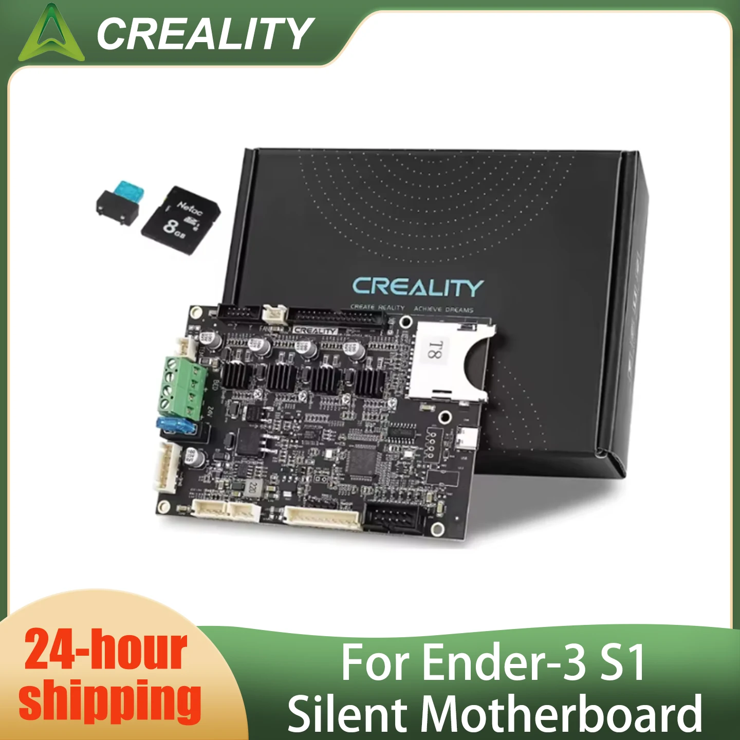 

Материнская плата Creality Ender-3 S1 Silent 32 Bit с SD-картой, предохранителем и драйверами TMC2208 для 3D-принтера Ender 3 S1