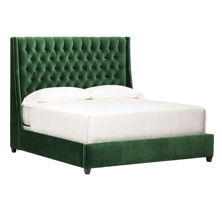 

Modern Soft Bed Frame Room Furniture Luxury Unique Fabric Slats King Bed Smart Bed