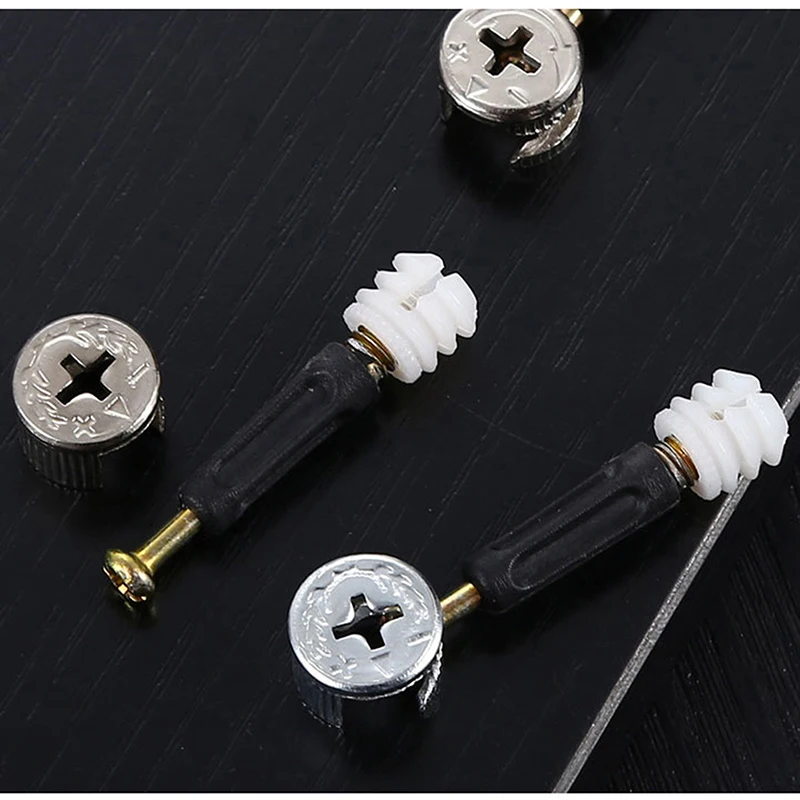 10/20/50pcs Furniture Connectors Screw Fasteners 3 In 1 Furniture Side Nut Screw Eccentric Wheel for Cabinet Desk Link Fixers