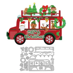 1pc Christmas Bus Dies Cuts Metal Snowman Cutting Dies Card Making Cutting Dies Stencils Template for DIY Embossing Scrapbooking