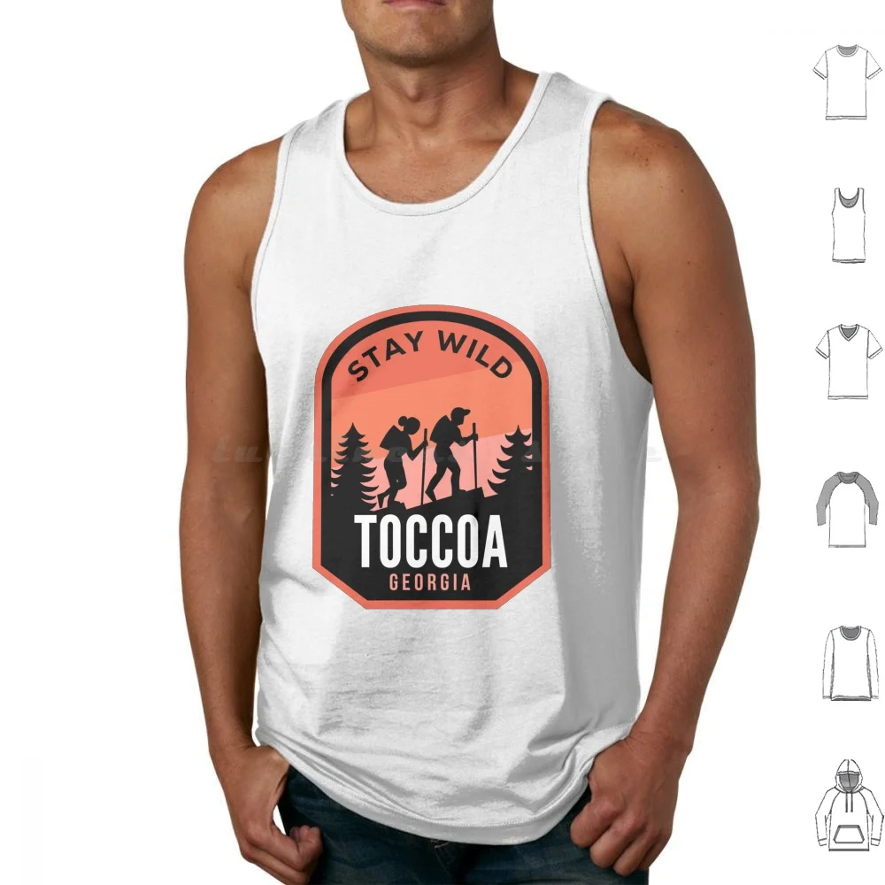 Toccoa Georgia Hiking In Nature Майки с принтом Хлопок Toccoa Georgia Ga Hiking Mountain Nature Кемпинг на открытом воздухе