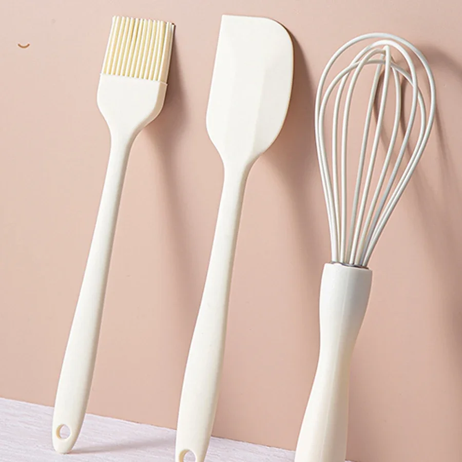 Ensemble de 3 pièces de spatule en silicone pour gâteau, crème, grattoir, cuisine, ménage, œuf, fouet, brosse à huile, gadget, fournitures de cuisson