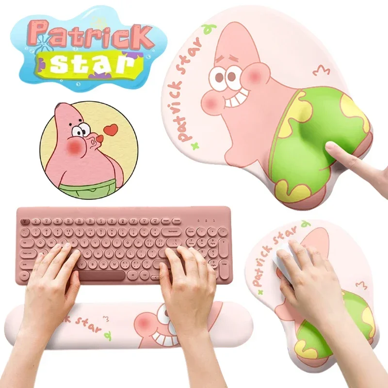 SpongeBob Patrick Star Mousepad Cartoon Anime Keyboard Rest Wrist Support Mouse Pad Girl Cute Soft Office Anti-slip Desk Pads