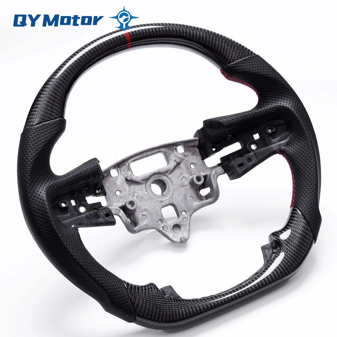 عجلة قيادة من ألياف الكربون الحقيقية مصنوعة من الجلد المثقوب مناسبة لسيارة تشيفي شيفروليه سيلفرادو 1500