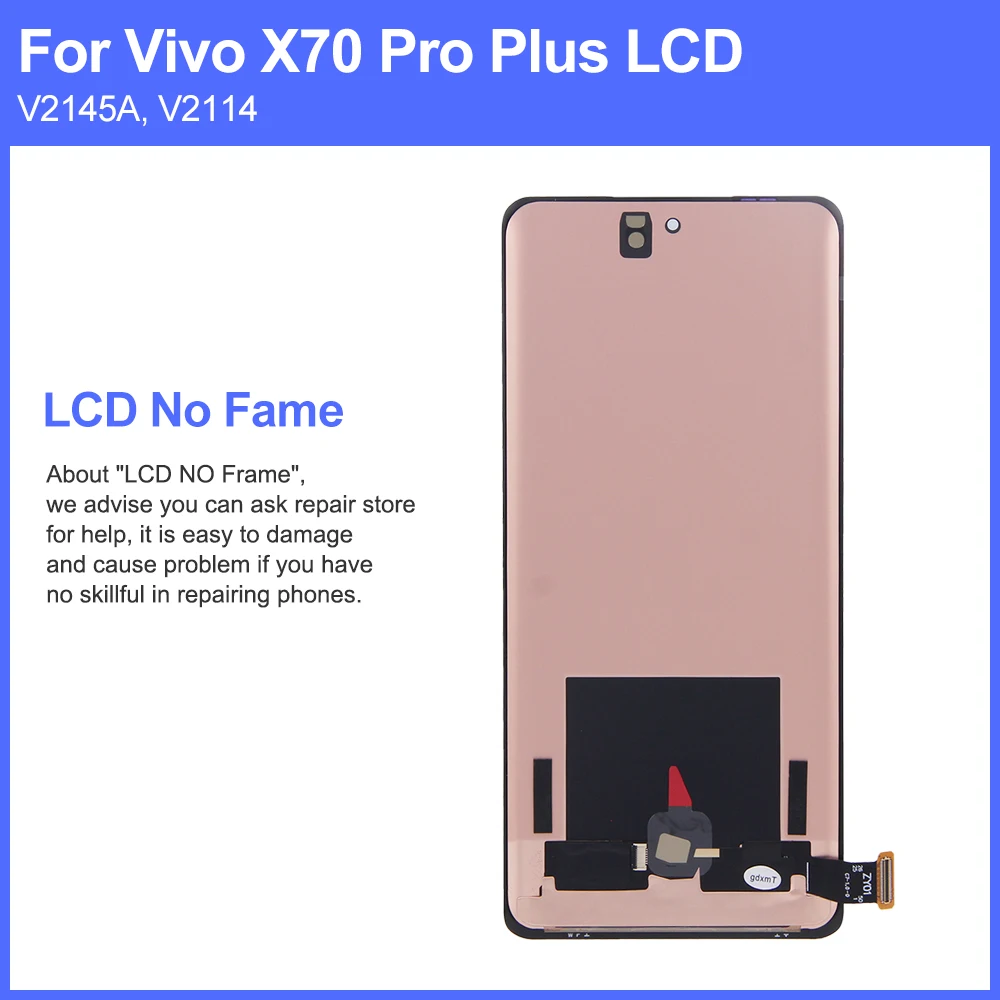 6.78\'\'AMOLED For pantalla vivo X70 Pro Plus V2145A LCD Display Touch Screen Digitizer Assembly Replacement for X70Pro+LCD