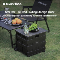 Naturehike BLACKDOG Camping Folding Cart Trolley Portable Travel Outdoor Picnic 50L Storage Box Camping Equipment  Storage Cart