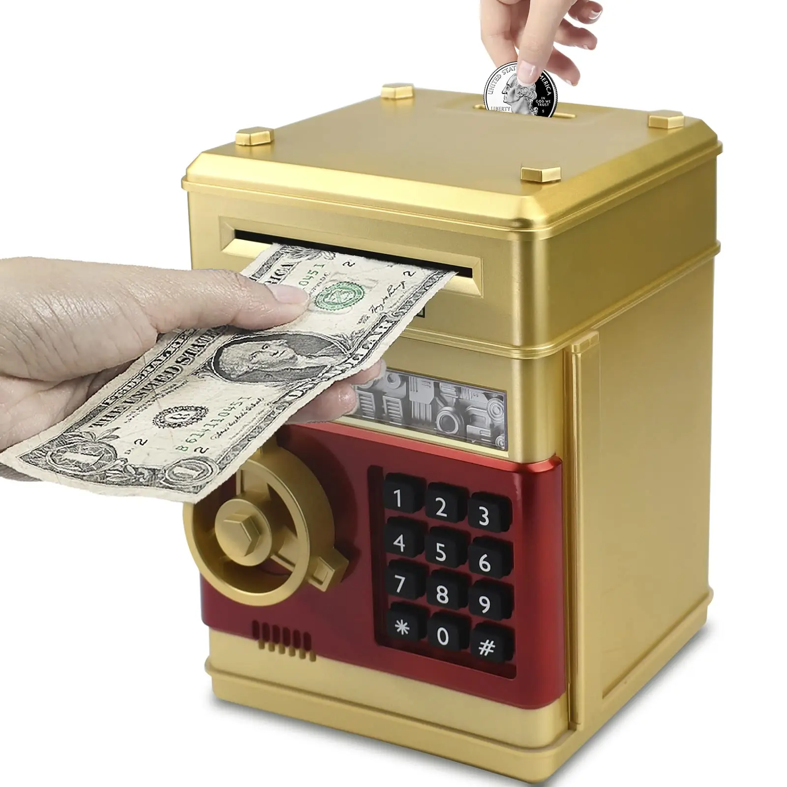 Kind Cadeau Elektronisch Wachtwoord Geldkist Munten Contant Geld Besparen Geldkist Teller Code Sleutel Slot Spaarpot Automatische Mini Kluis