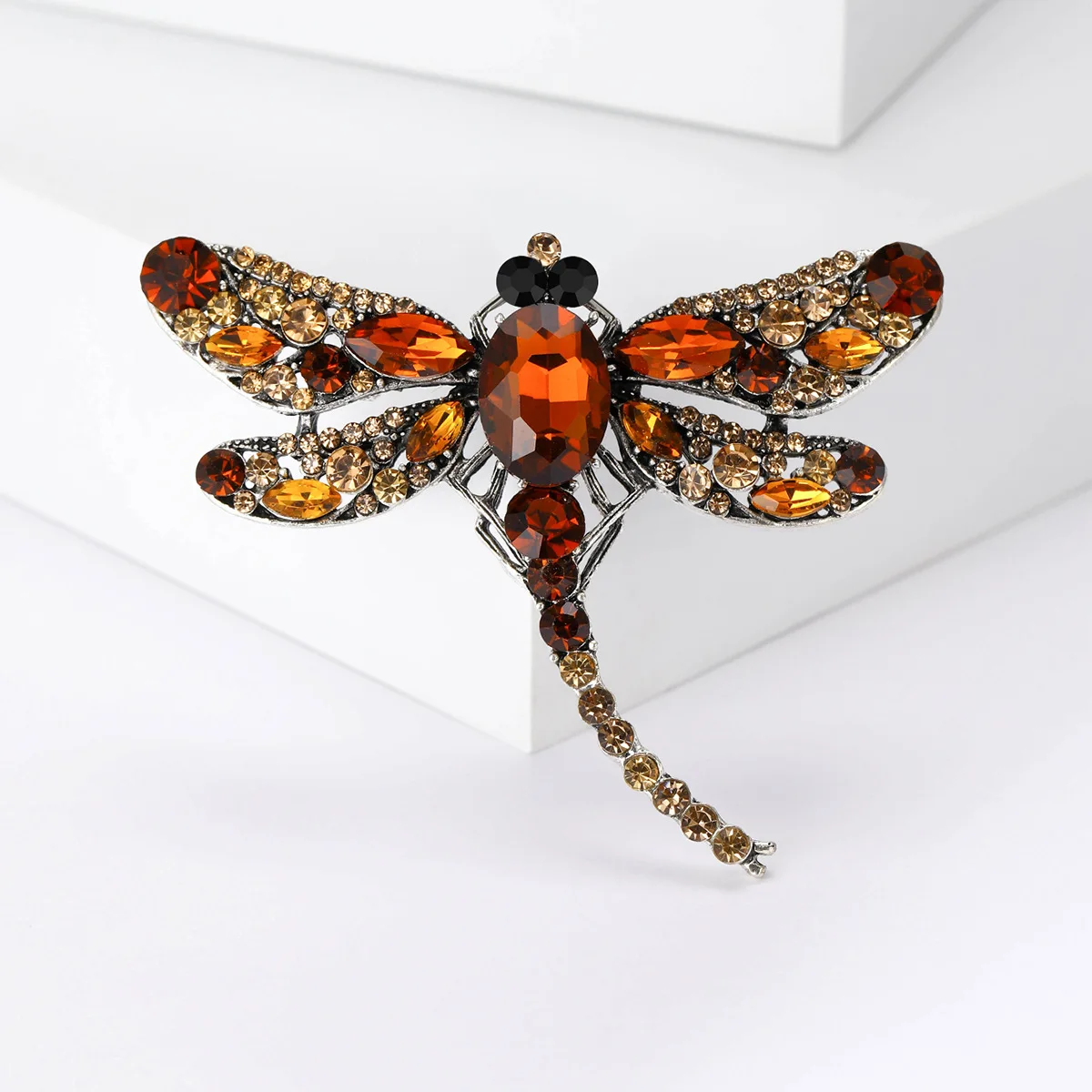 Fashion Smaller Rhinestone Wings Dragonfly Brooch For Women Men Suit Exquisite Crystal Dragonfly Animal Brooches Jeweley Gifts