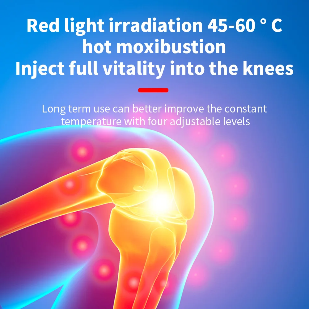 Wireless Electric Knee Massager with Heating Warm Relaxation for Knee Shoulder Elbow Portable Adjustable Vibration Massage