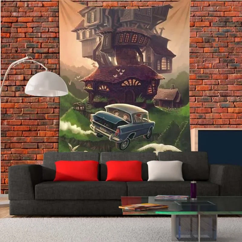 Home Decor Harry Tapestry Hogwarts Art Print Tapestry Vintage Bohemian Inspired Tapestry Living Room Bedroom Decor Wall Hanging