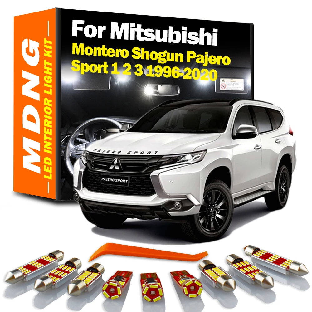 MDNG Canbus Indoor Lamp For Mitsubishi Montero Shogun Pajero Sport 1 2 3 1996-2020 Vehicle Bulbs LED Interior Map Dome Light Kit