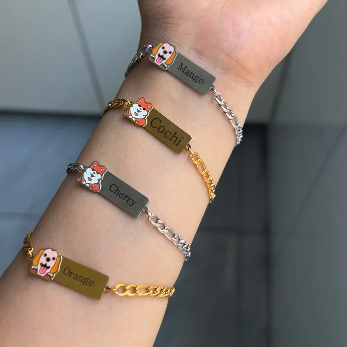 Custom Dog Name Bracelet Personalized Nameplated Bracelets For Women Men Stainless Steel Jewelry Pet Lovers Best Gifts