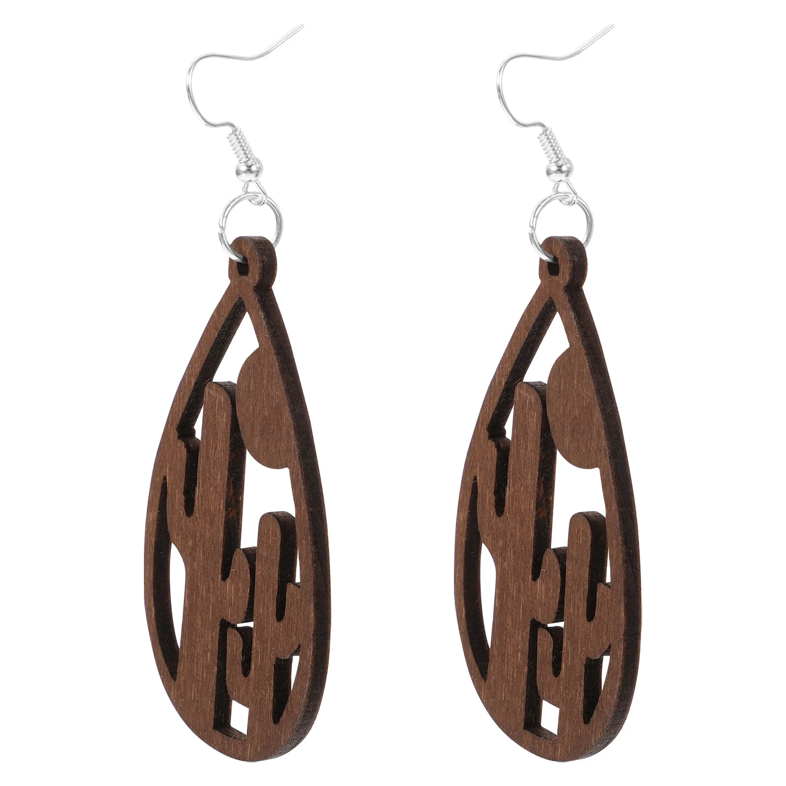 

Wood Earrings Simple Versatile Wooden Chic Jewelries Decors Women Stylish of The Lid