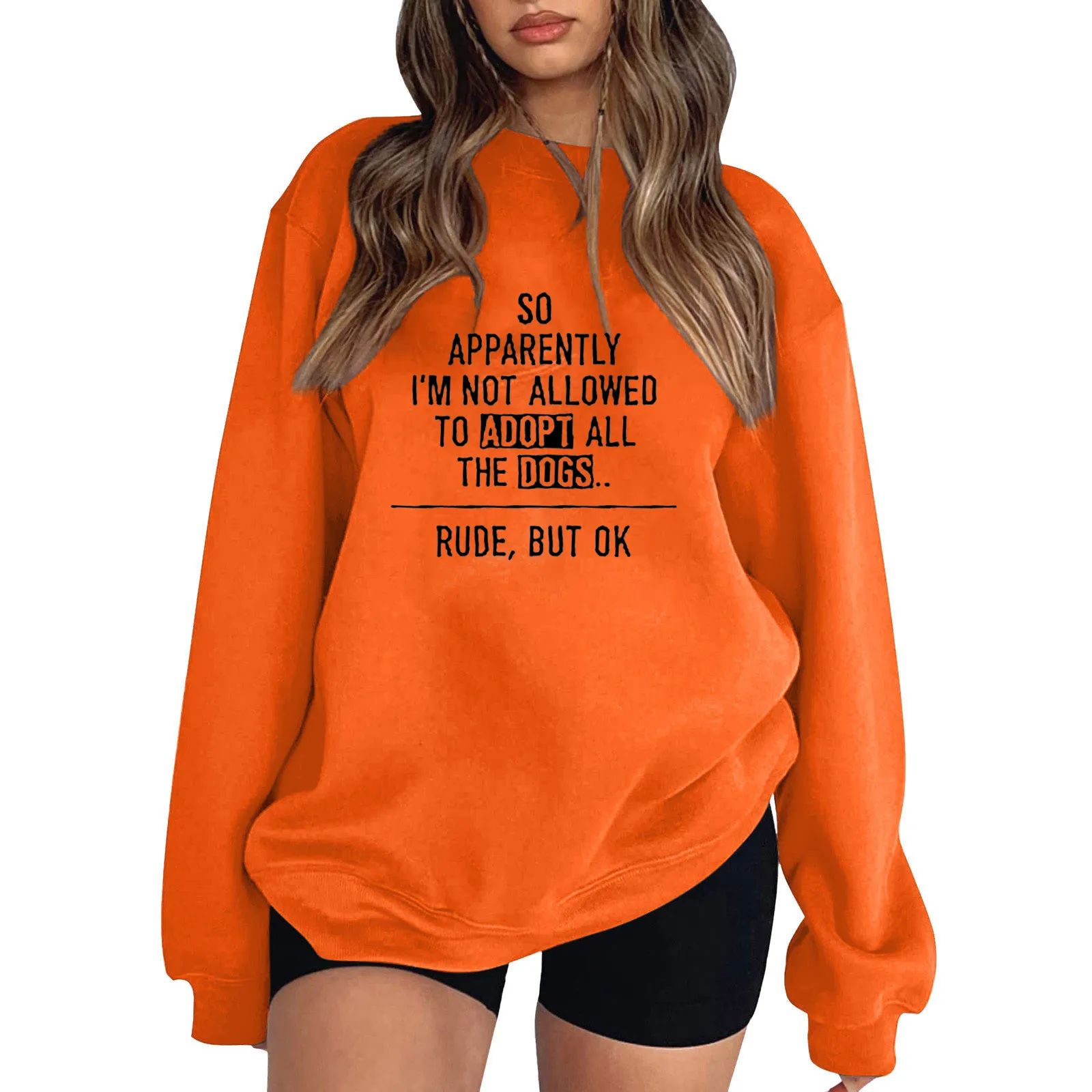 

Women Blouse Pullover Clothing Clearance Woman Clothing Unisex Loose Hoodies Letter Print Long-Sleeved Plus Size Sweatshirts