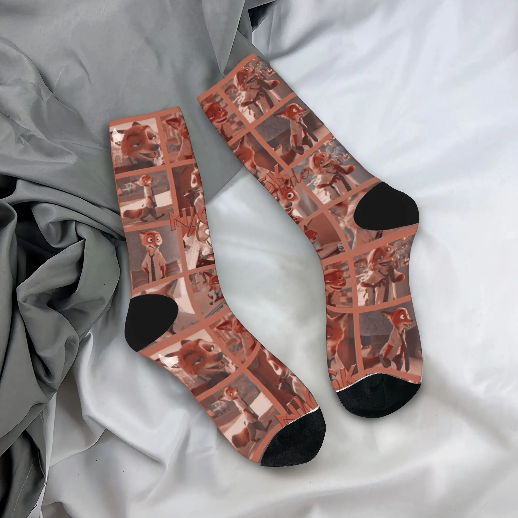 

Носки Zootopias, чулки с рисунком Judy Nick, нескользящие носки для взрослых и мужчин, зимние носки высокого качества в стиле Харадзюку для скалолазания