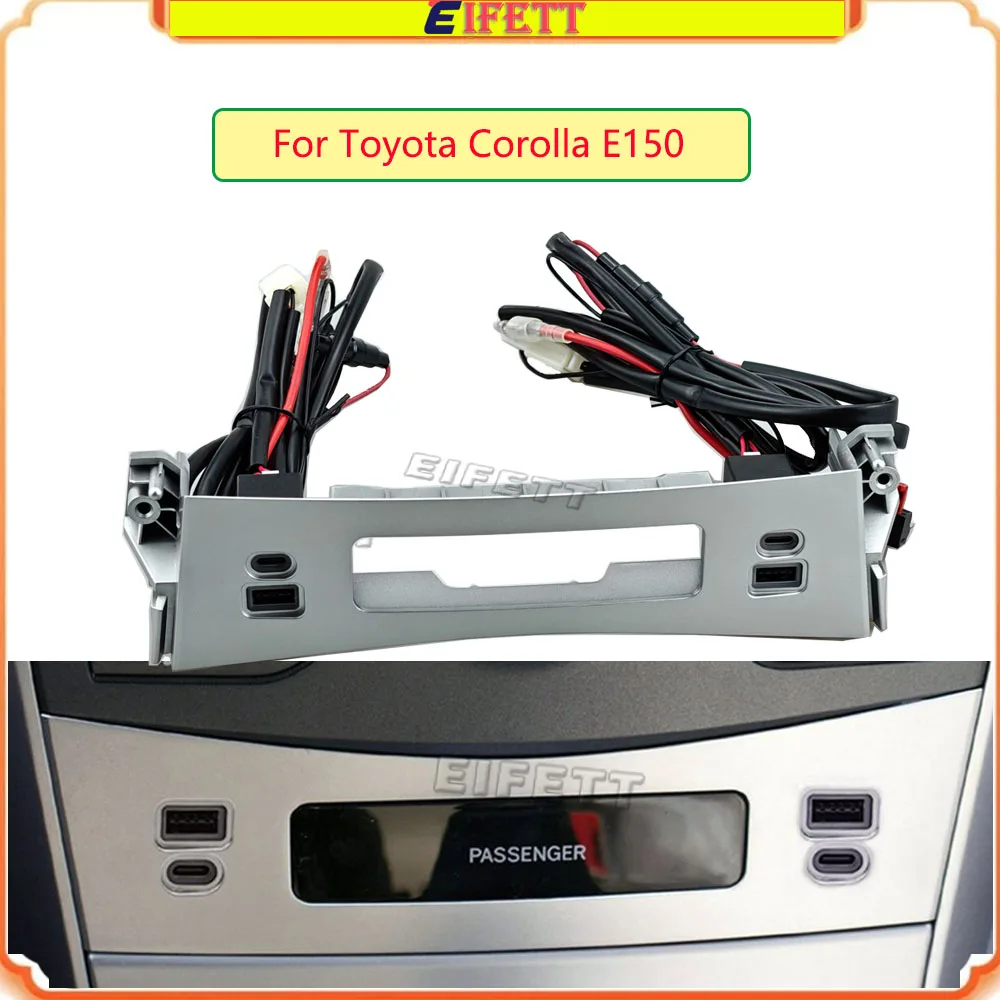 

Car USB Charger Panel Cover Phone Adapter Type C PD QC3.0 For Toyota Corolla E150 2010-2013