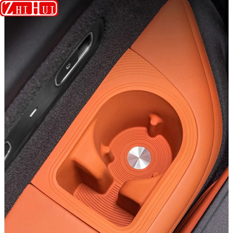 

For Li Lixiang L8 L9 2024 2023 2022 Car Styling Third Row Drain Cup Holder Silicone Coaster Storage Box Auto Accessories