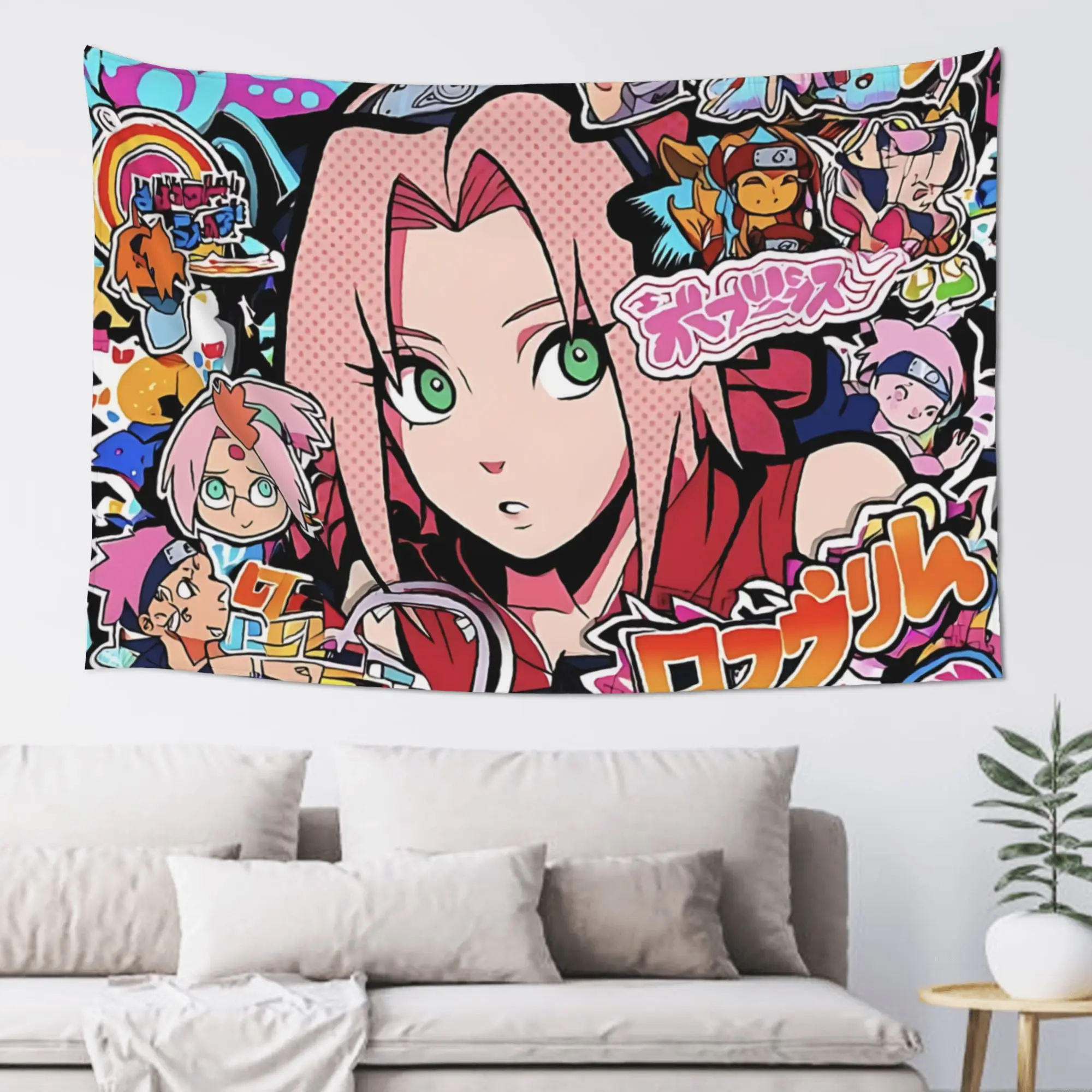 Customized Anime Narutos Theme Cutecore Tapestry  Wall Hanging Blanket Tapestry Home Decor Items Wall Decorations