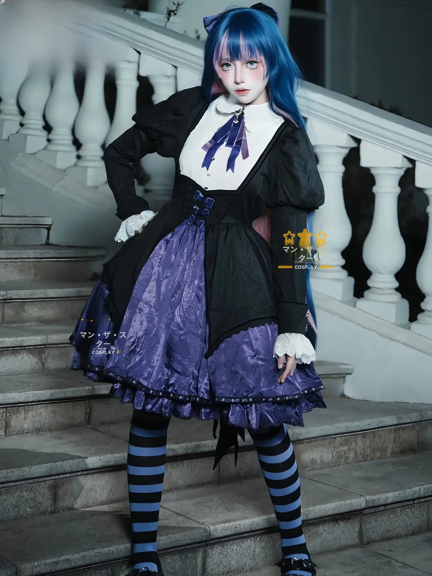 ensemble-complet-de-cosplay-d'ange-jupe-lolita-violette-accessoires-de-costume-anime-pour-femmes-en-sto-accessoires-de-costume-de-cosplay
