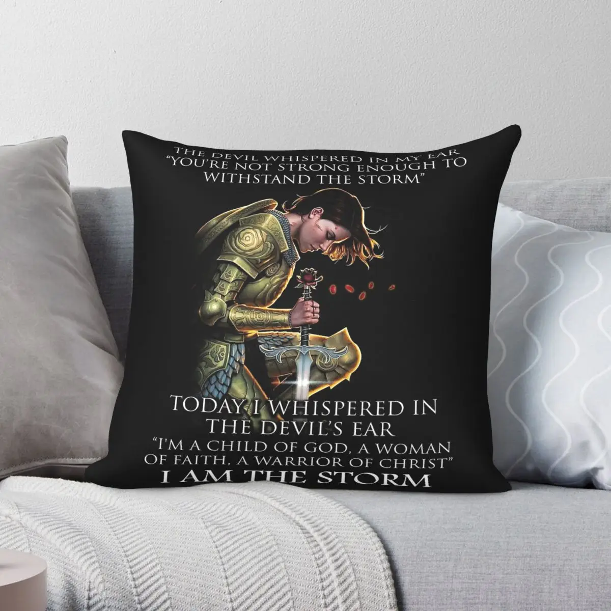 Knight Templar I Am The Storm Square Pillowcase Polyester Linen Velvet Pattern Zip Decor Throw Pillow Case Sofa Seater