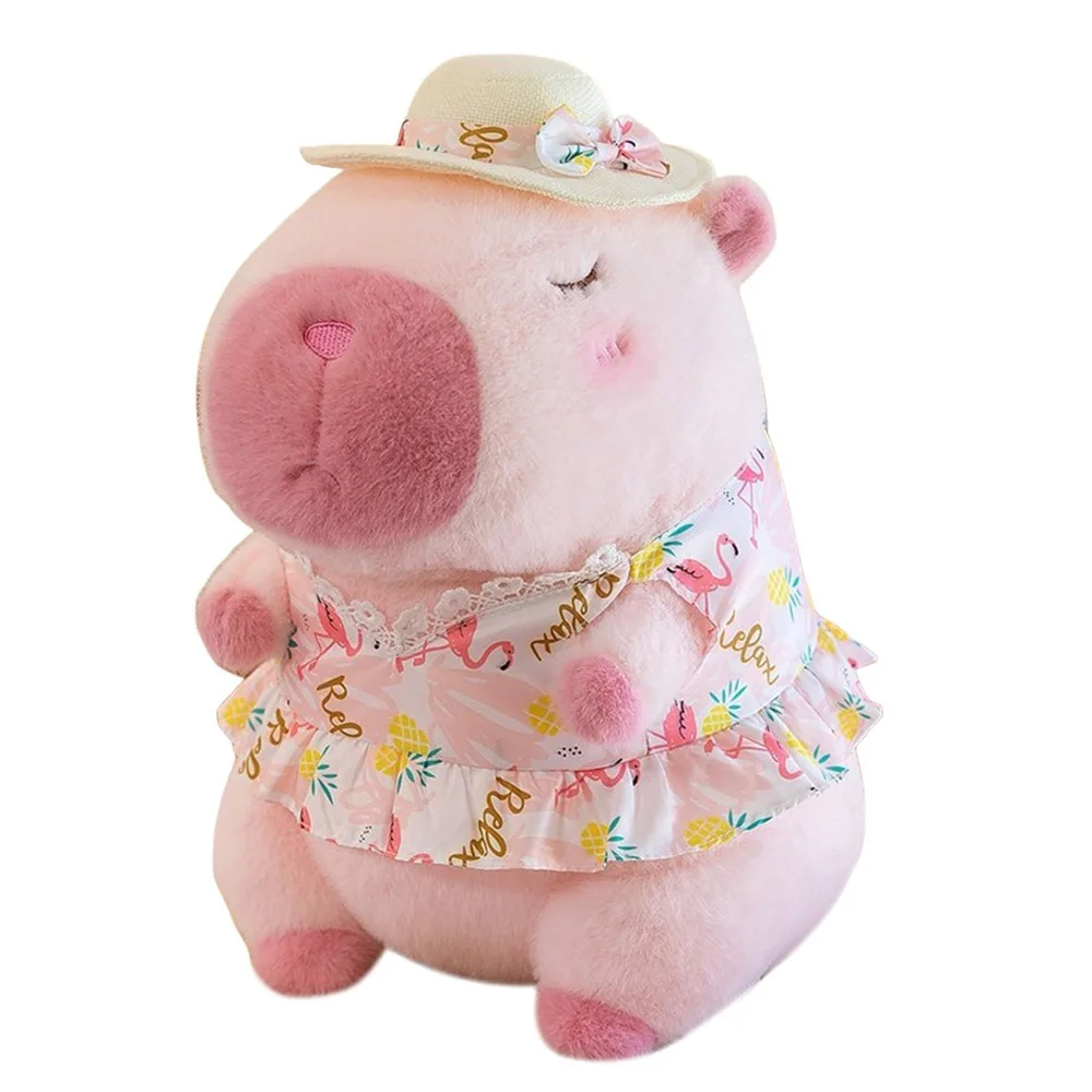 Mode Simulatie Capibara Pop met Kleding Strandkleding Capibara Knuffel Zomer Stijl Dierenpop Verjaardagscadeau