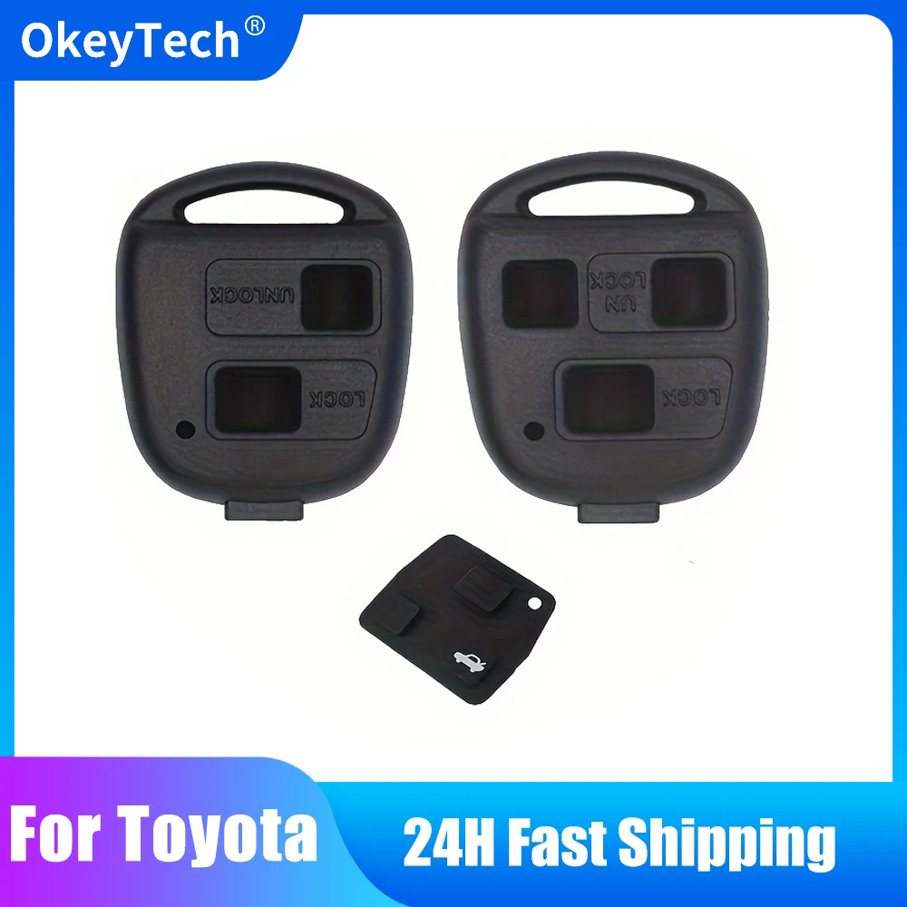 OkeyTech 2/3 Button Car Key Shell For Toyota CAMRY RAV4 Corolla YARIS Replacement Key Fob Cover Case For LEXUS GS300 With Screw