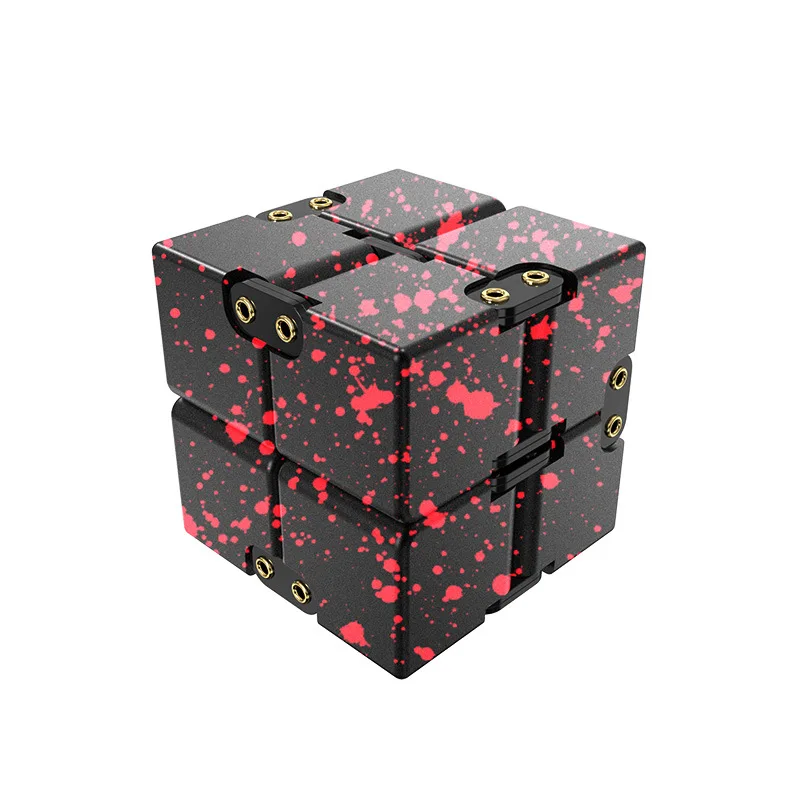 Cubo infinito in lega di alluminio metallo EDC antistress mini giocattolo portatile ufficio infinito agitarsi relax giocattoli di sfiato