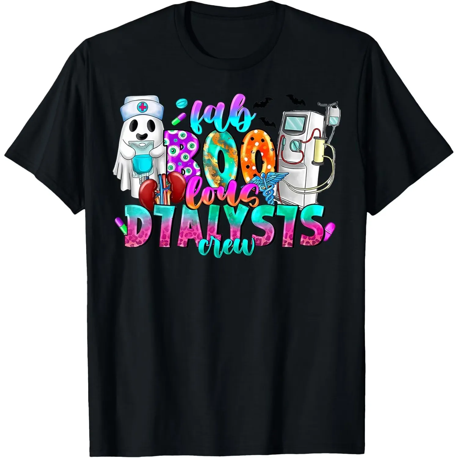 Футболка для медсестер, занимающихся диализом, Fab-Boo-Lous Ghost Crew, размер S-5XL
