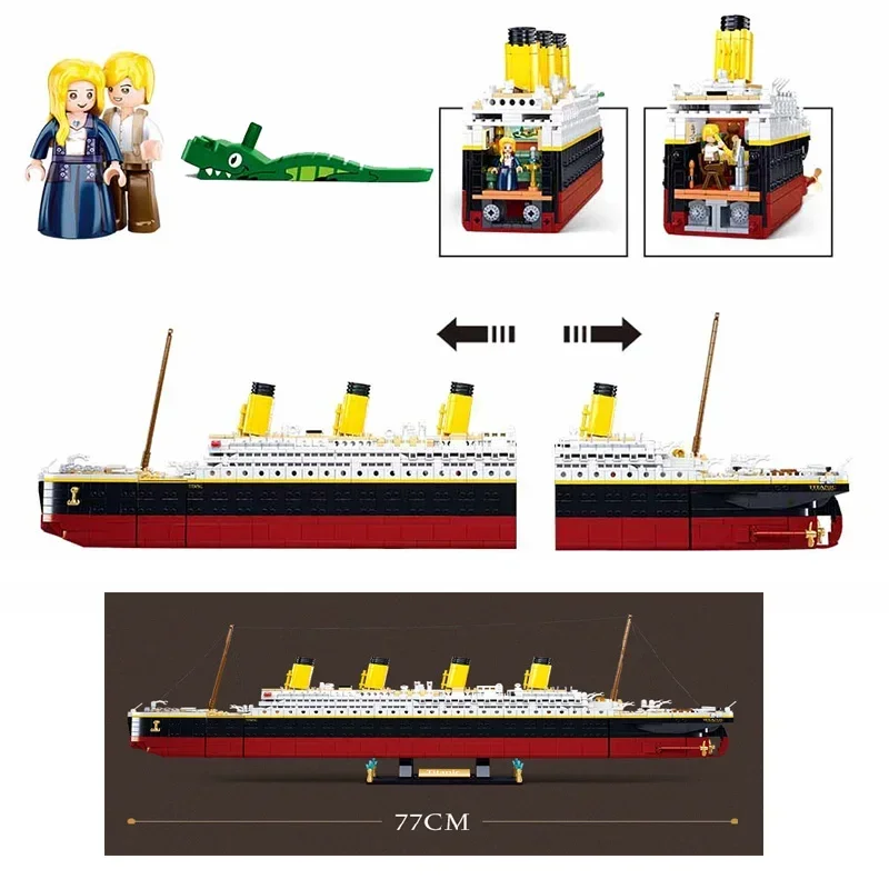 RMS Titanic Cruise Boat Ship Building Blocks Sets,10294 Compatible Bricks City Model Building Kits 3D Hobbies For Children Toys