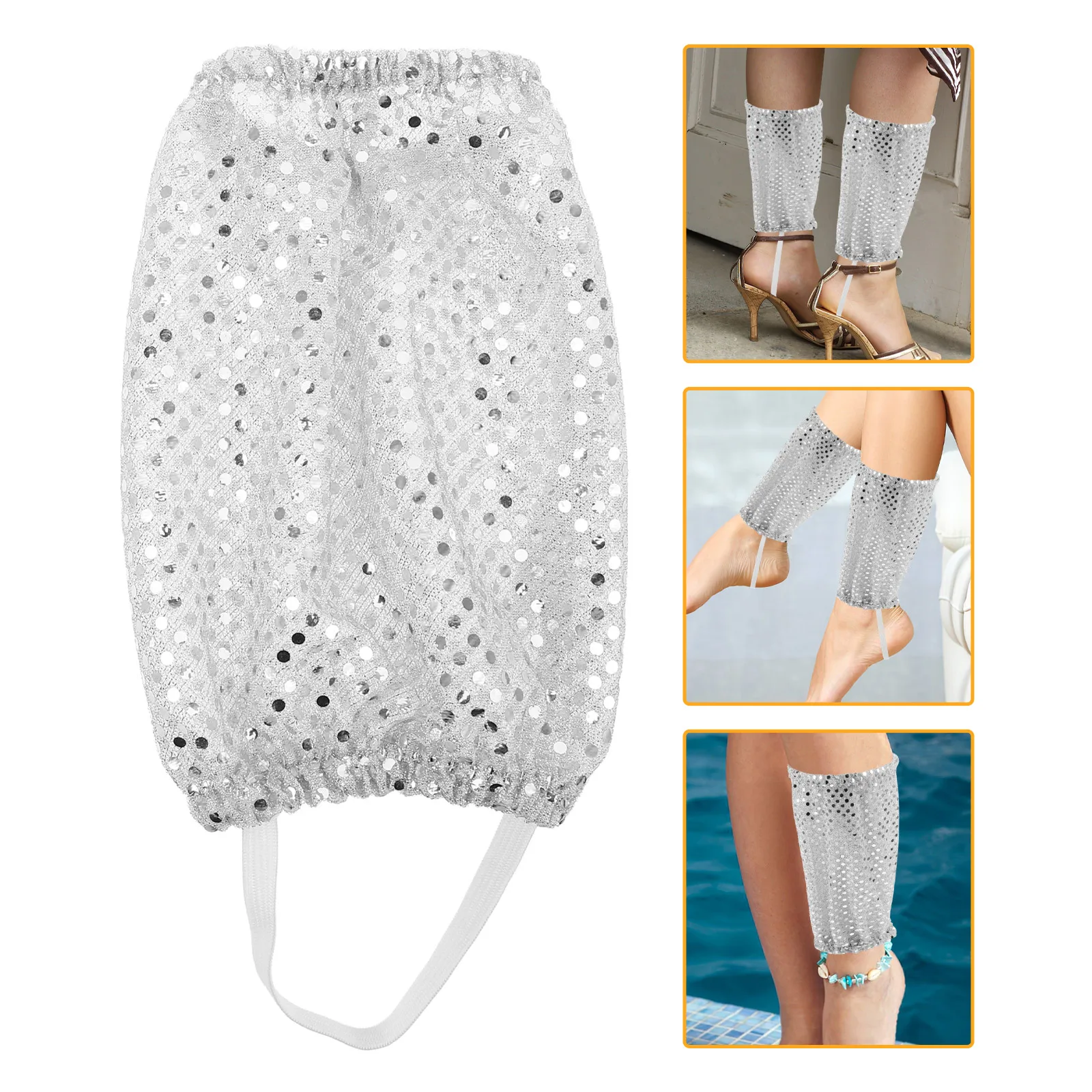 

1 Pair Glitter Sequin Leg Warmers Sparkly Retro Party Outfit Accessories for Women Girls Dance Rave Performances