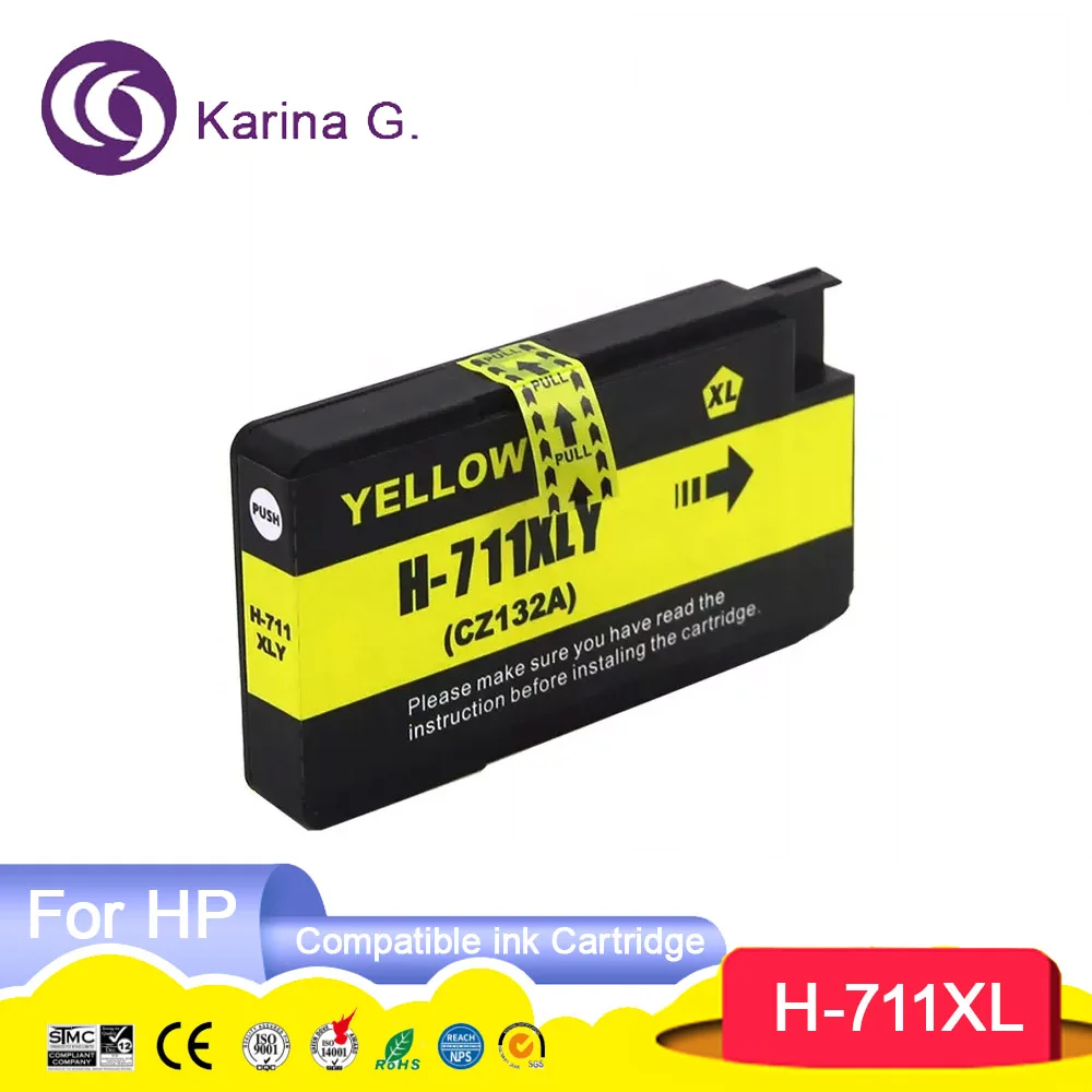 711 XL 711XL Premium Compatible Color Inkjet Ink Cartridge for Hp711 for HP Designjet T120 T125 T130 T520 T525 T530 Printer