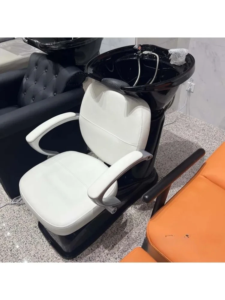 New Sitting Half-Lying Shampoo Punch Bed Ceramic Basin Flushing Bed Hairdressing Hair Saloon Dedicated