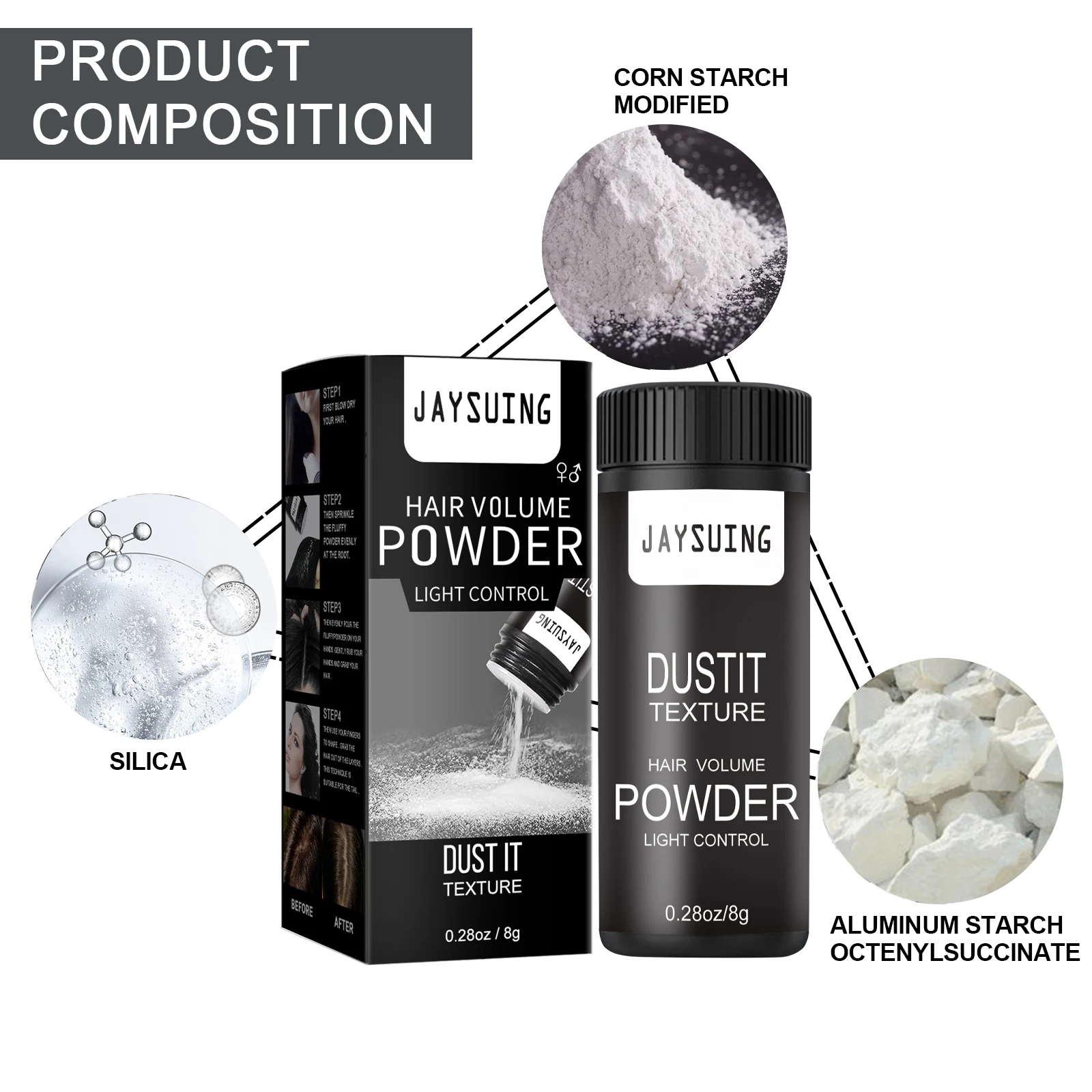 Natural Matte Hair Flurry Setting Powder Oil Control Head Non-wash Hair Puffer Setting Powder Instant Hair Volume Powder