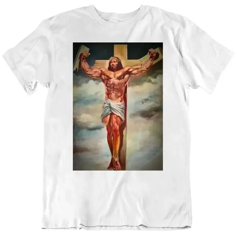 Jesus Lifts Bodybuilder God Gym Parody T Shirt