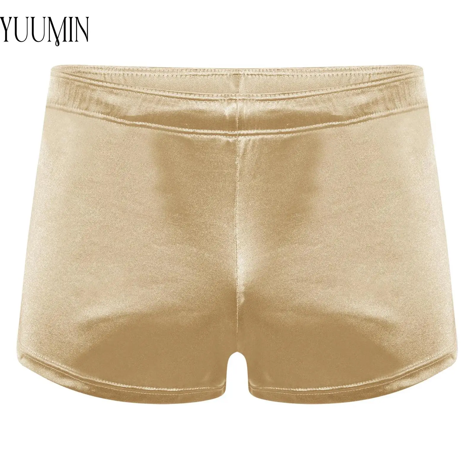 

Men‘s Quick-drying Breathable Sports Underwear Elastic Waistband Sides Slit Smooth Satin Shorts Gym Workout Sportwear Sleepwear
