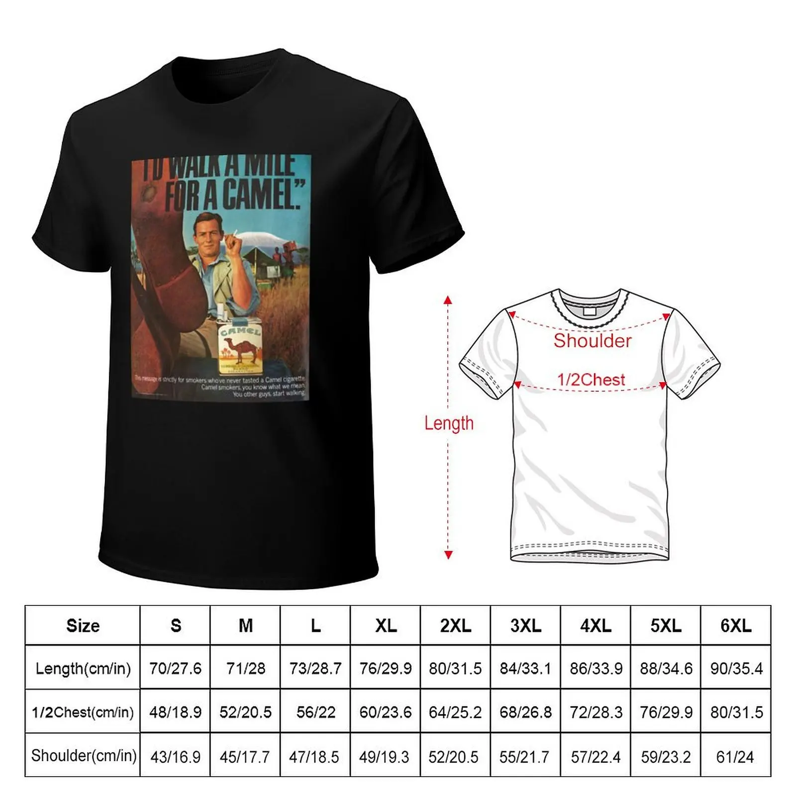Camel Cigarettes Ad T-Shirt Casual Fashion Print Tee Top