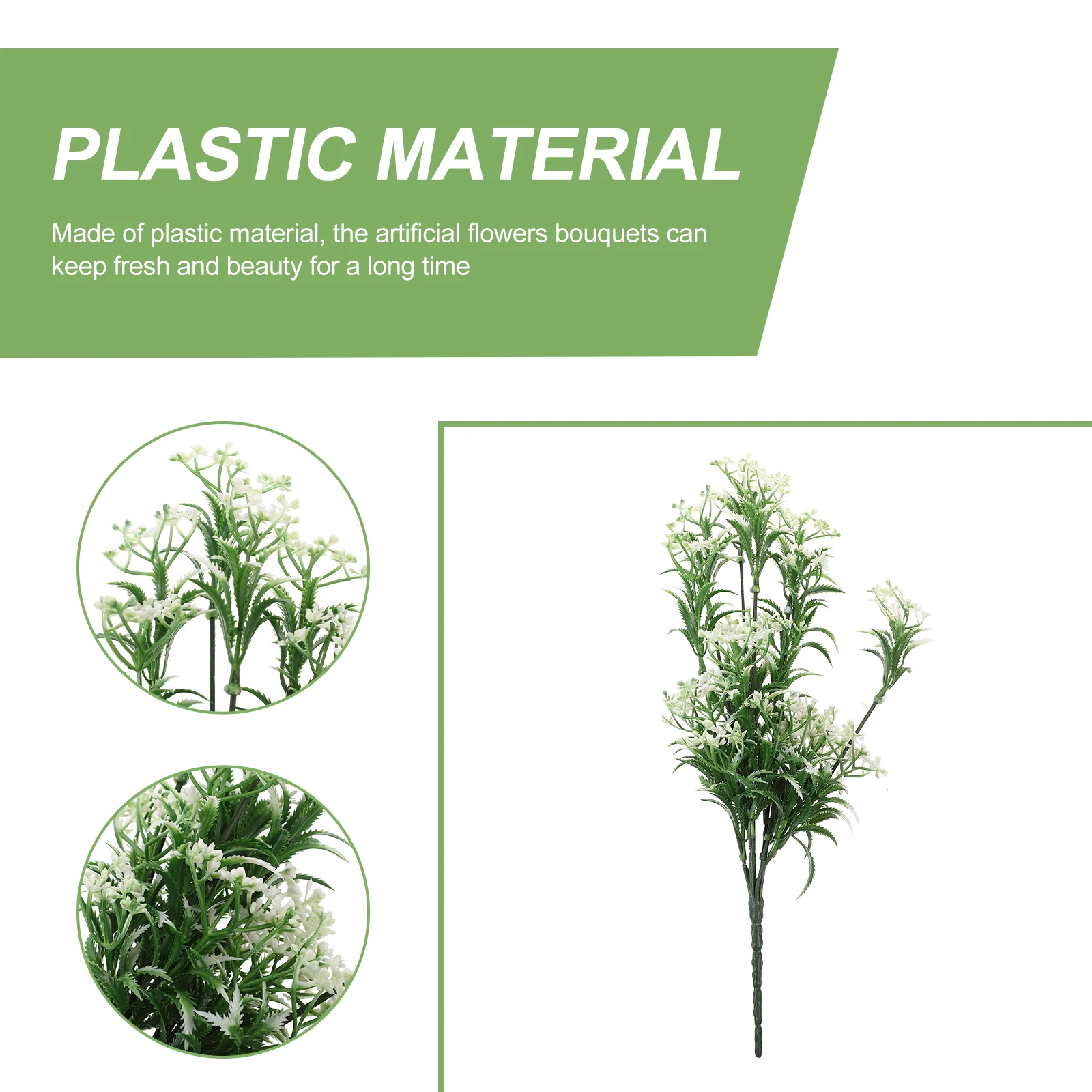 

8 Bunches Artificial Flowers Plants Plastic Decor Indoor Display Flower Arrangement