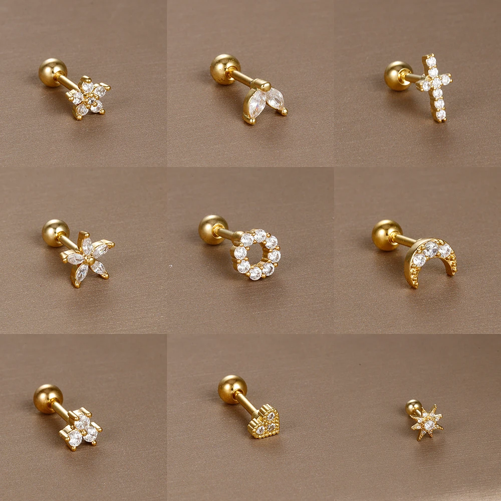 1PC stal nierdzewna 316L Mini cyrkon chrząstka Piercing stadniny kolczyk dla kobiet dziewczyna Helix Tragus biżuteria do ciała oświadczenie