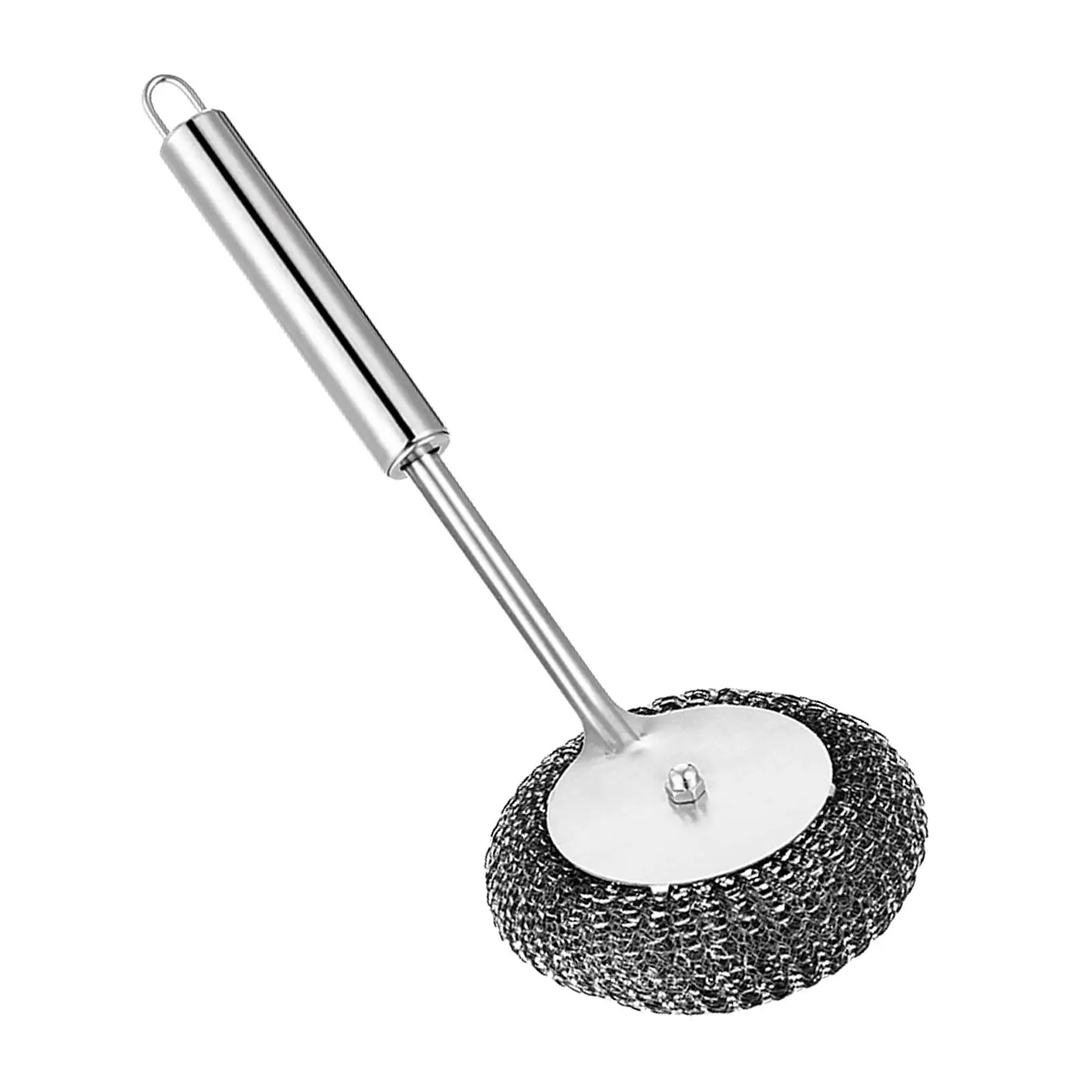 Stainless Steel Sponge Scourer with Comfortable Handle Kitchen Cleaning Brush for Kitchen Dishes and Plates Tiles Basins Sink