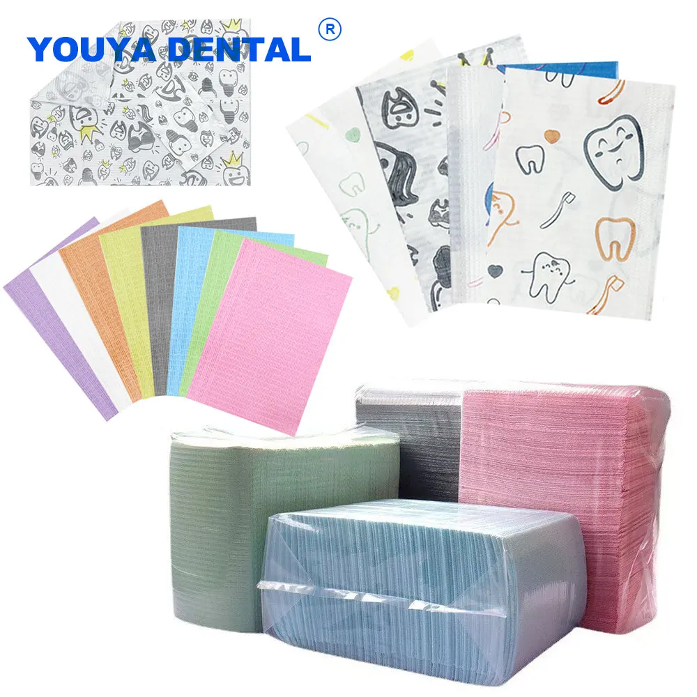 125pcs/pack Dentistry Clean Pad Dental Piercing Bibs Waterproof Medical Paper Patient Disposable Napkins Tattoo Accessories